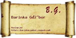 Barinka Gábor névjegykártya