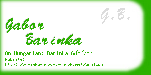 gabor barinka business card
